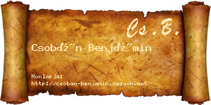 Csobán Benjámin névjegykártya