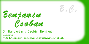 benjamin csoban business card